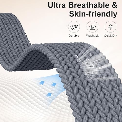 Vista 67 de Maledan Banda elástica trenzada compatible con Fitbit Sense/Versa 3/4 y Sense 2, correa elástica suave para reloj inteligente, accesorio