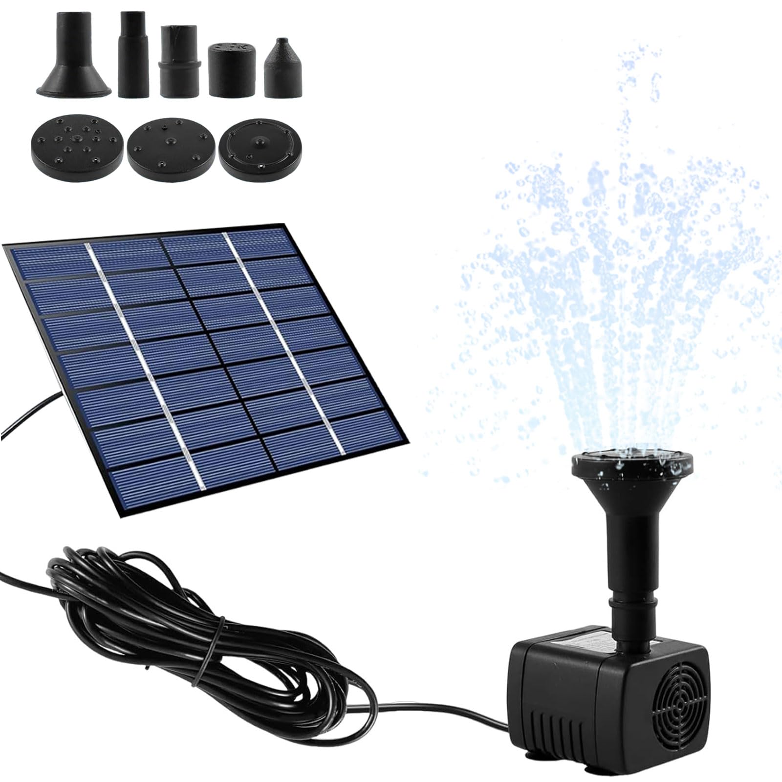Solar Water Fountain,Solar Powered Water Pump,Solar Pond Pumps for Garden Water Features, DIY Fountain for Garden, Bird Bath, Aquarium