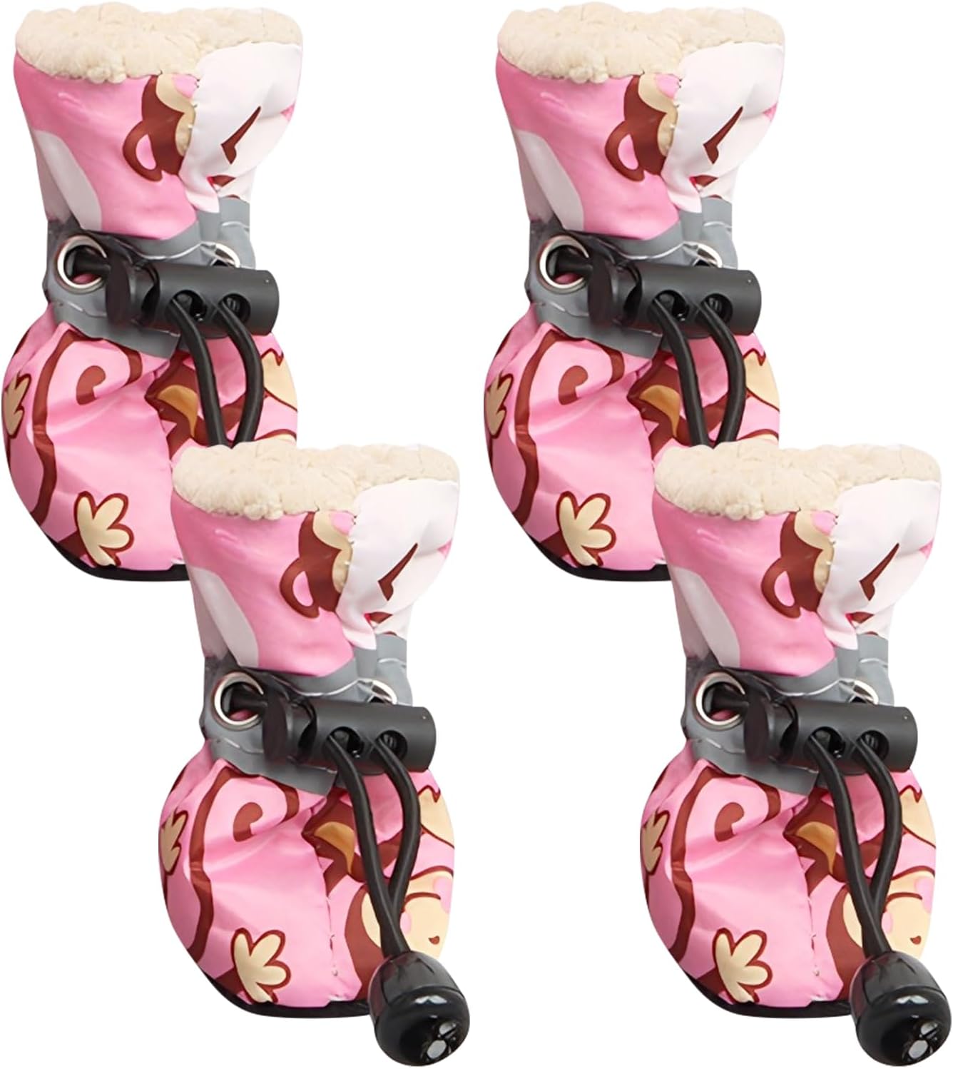 CutitiUU Dog Boots,2 Pairs Dog Paw Protectors Anti Slip Dog Socks Paws Stop Licking,Warm,Dog Boots Waterproof with Adjustable Strap for Puppy Dog Indoor Outdoor Walking (Pink)