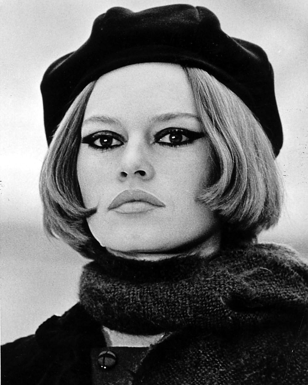 Brigitte Bardot Wearing A Beret and Cat Eyeliner - 8" X 10" Pop Culture Art Photographic Full Bleed Print - Premium Paper - 60'S Retro