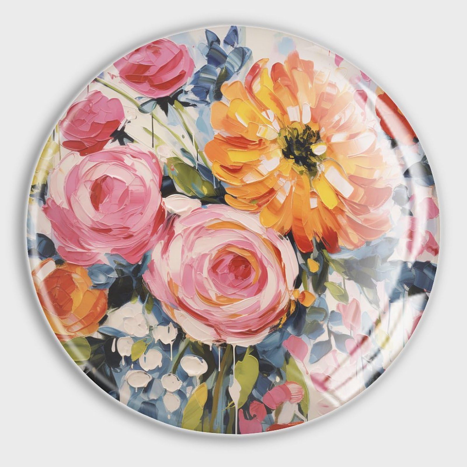 Aimants de réfrigérateur en verre motif floral rose lot de 4 magnets de cuisine et casier