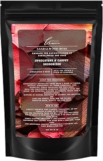 Sandalwood Rose Carpet Freshener Powder: Powerful Odor Eliminator for Home, Upholstery Deodorizer, Carpet Deodorizer, Pet Urine, Cat Litter Box - Sandalwood Rose Fragrance.