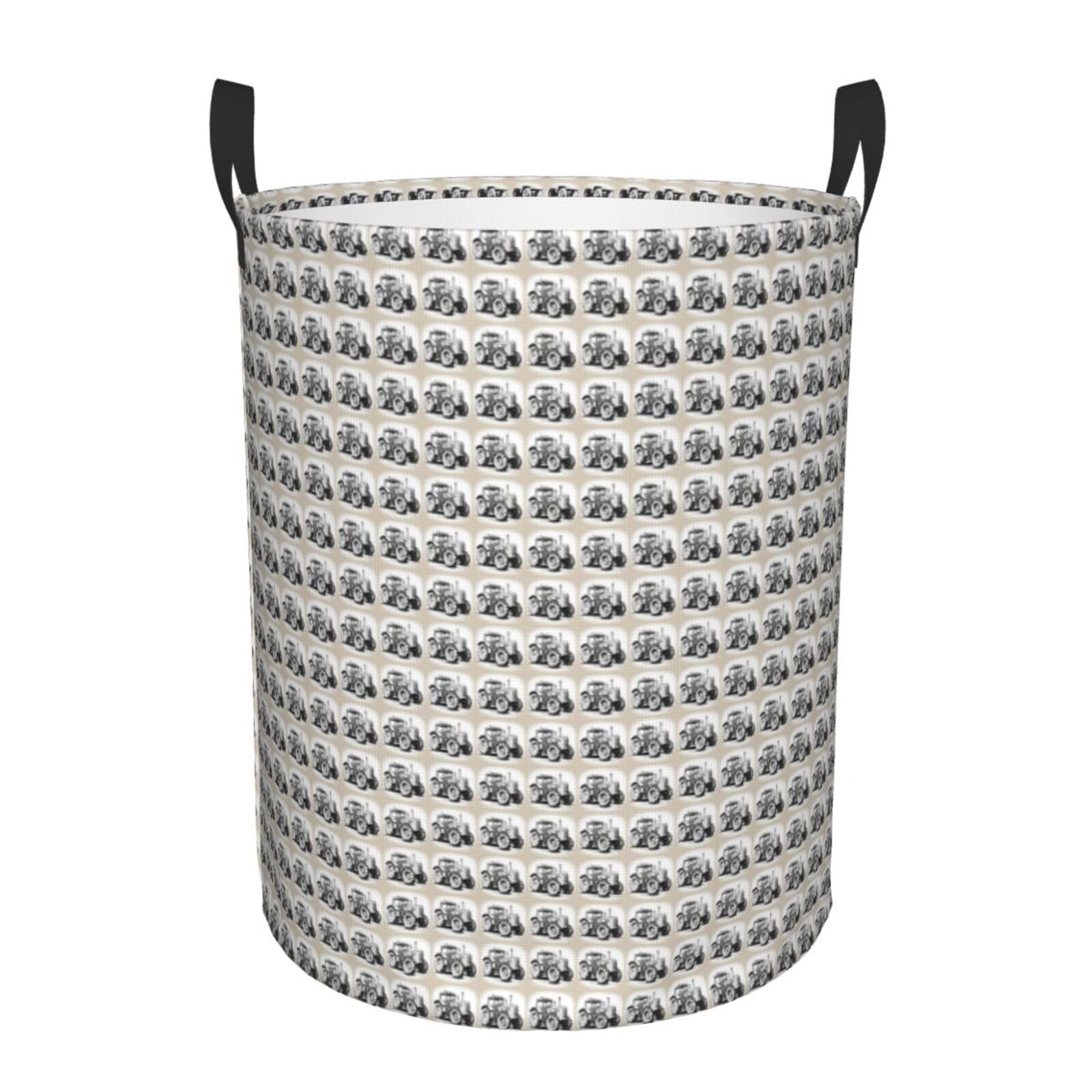 Panier à linge imperméable à motif tracteur avec poignées de transport