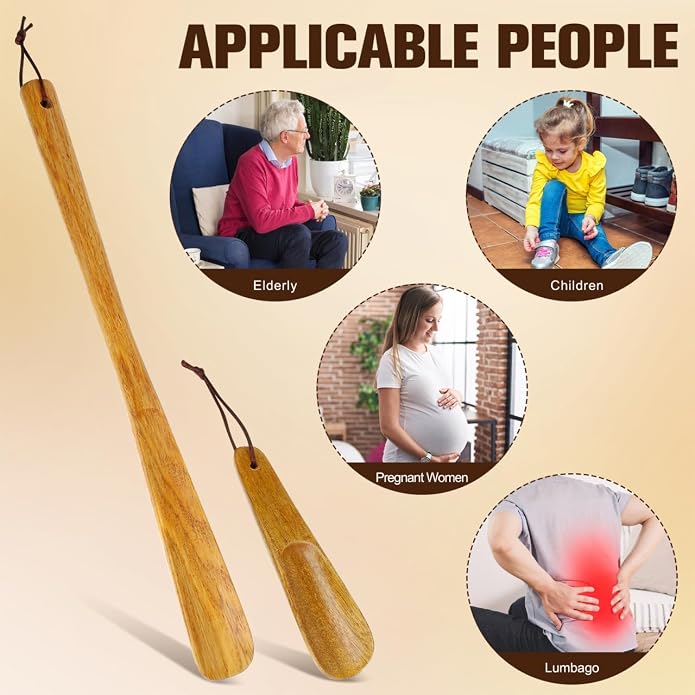 Paletas de zapatos de madera NOLITOY 2 piezas con mango largo y corto miniatura 7
