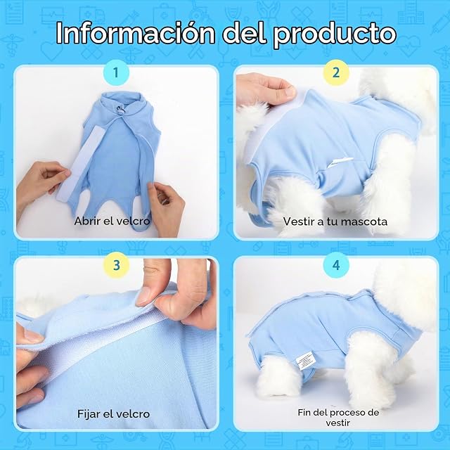 Foto 3 de 6 de Nobleza - Chaleco de recuperación para Perros y Gatos, Traje de Recuperación Después de la Cirugía, Protector…