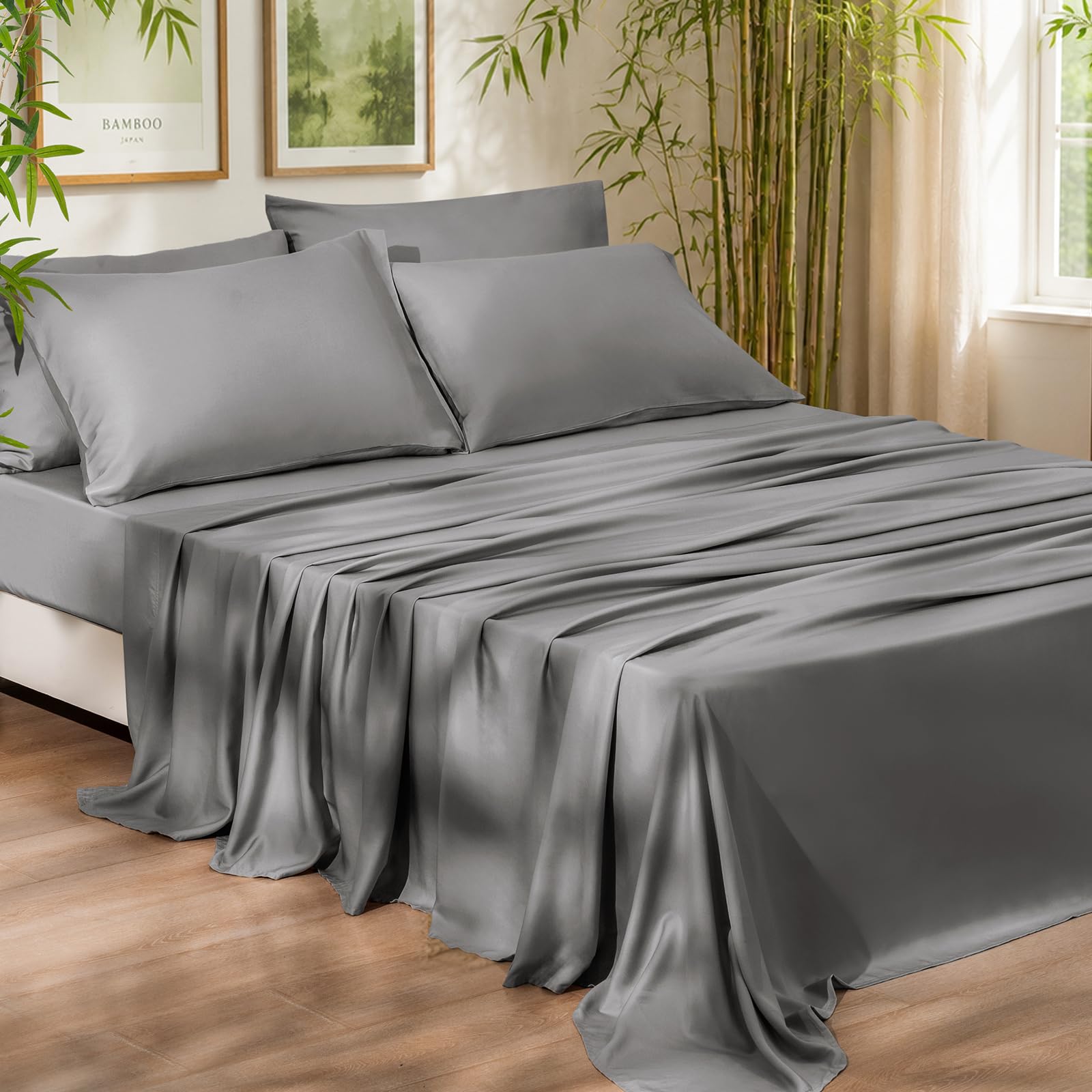 PHF 100% Rayon Derived from Bamboo 6-Piece Queen Set