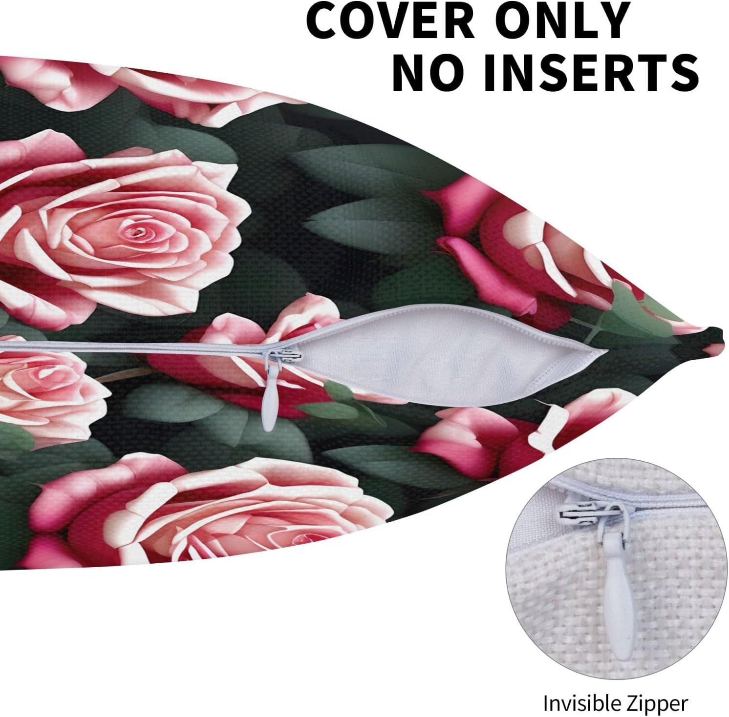 Rose Flower of Many Fans Imitation Linen Pillowcase -2 Sets, Fashionable Home Decoration, Used for Sofas, Gardens, beds