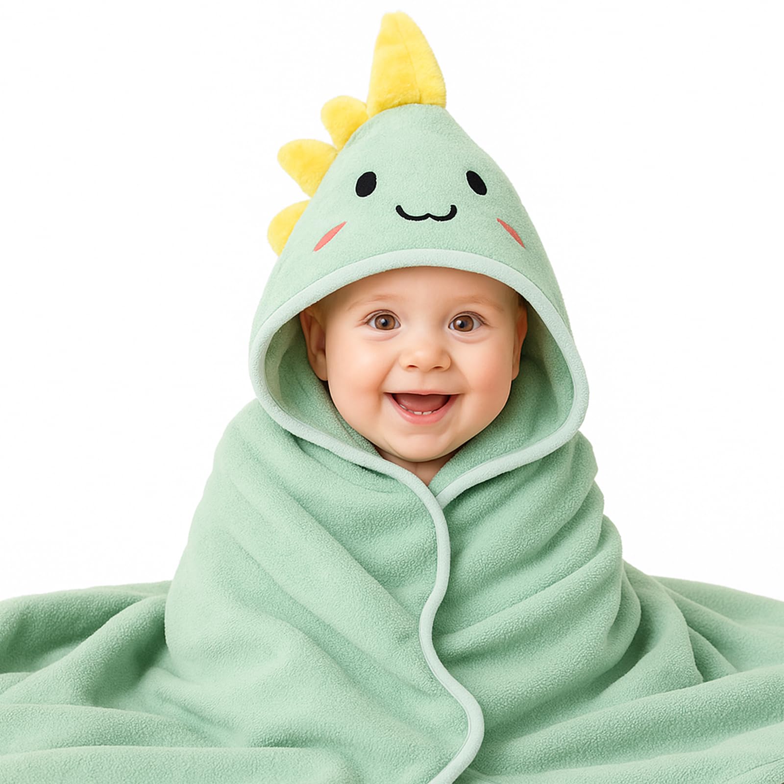 Cape de Bain Bébé à Capuche Sortie de Bain Bébé Super Absorbante 80 x 80cm Peluche De Corail De Haute Qualité Serviettes de Bain pour bébé 0-3 Ans