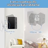 Cozycase Wsporniki do montażu ściennego głośników z okuciami – regulowany zestaw do montażu na ścianie głośnika satelitarnego, obrotowe, odchylane do głośników dźwięku przestrzennego, nośność do 3,5