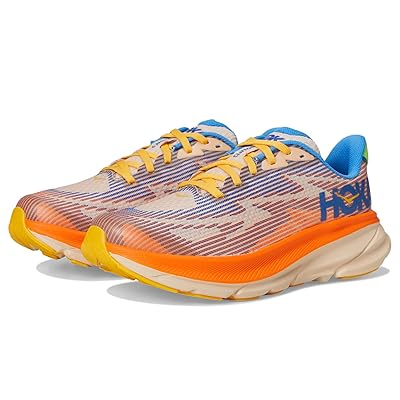 Hoka Kids Clifton 9 (Big Kid) Kids Shoes Ultramarine/Electric Tangerine