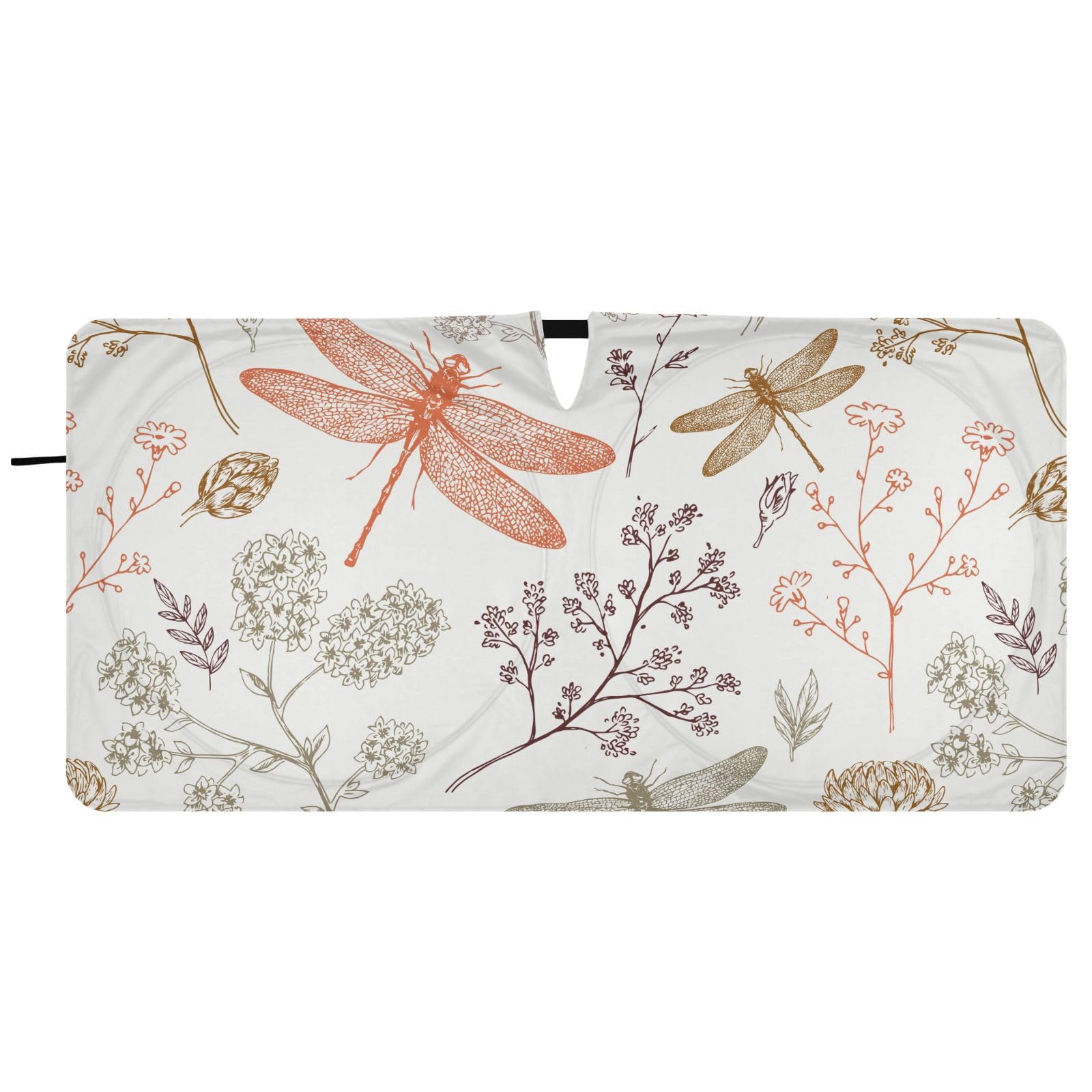 Fall Dragonfly Front Windshield Sun Shade for Car Trucks Foldable Car Sun Visor with Storage Pouch Sun Heat Protection for Window Automotive Interior Accessories Most Sedans SUV