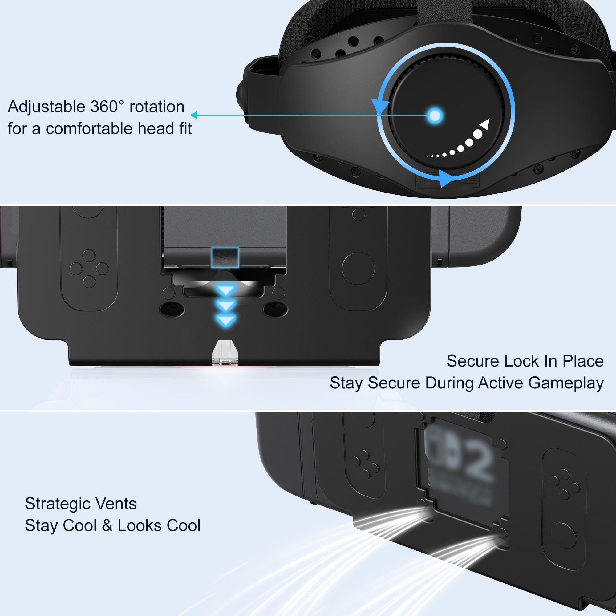 Verbessertes VR-Headset für Switch 2 2025, Switch 2 Virtual Boy VR-Spielbrille mit verstellbaren HD-Gläsern und Kopfband mit Drehknopf, Virtual Boy, Labo VR für Switch 2 Zubehör, Black