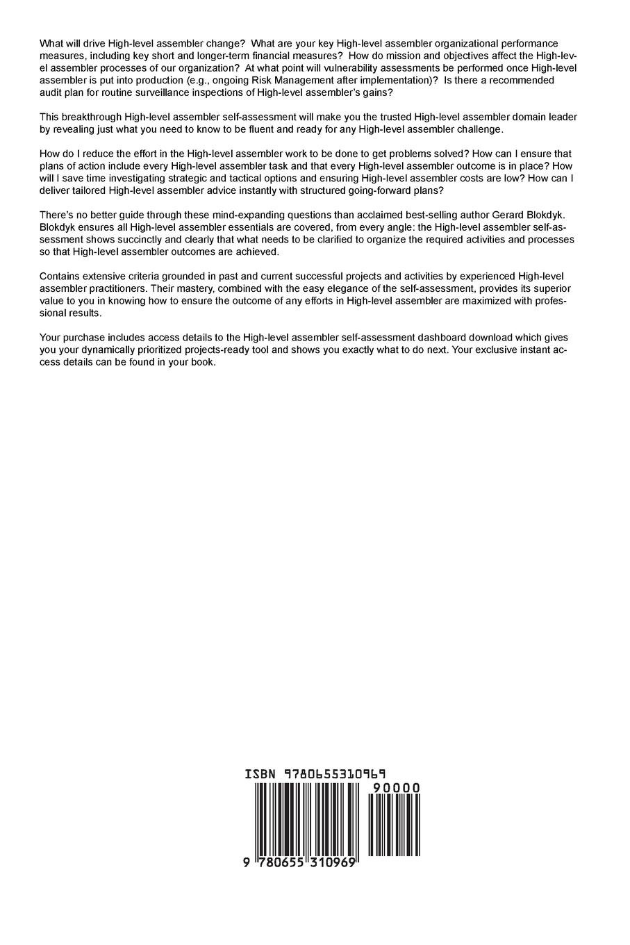 High-level assembler Standard Requirements