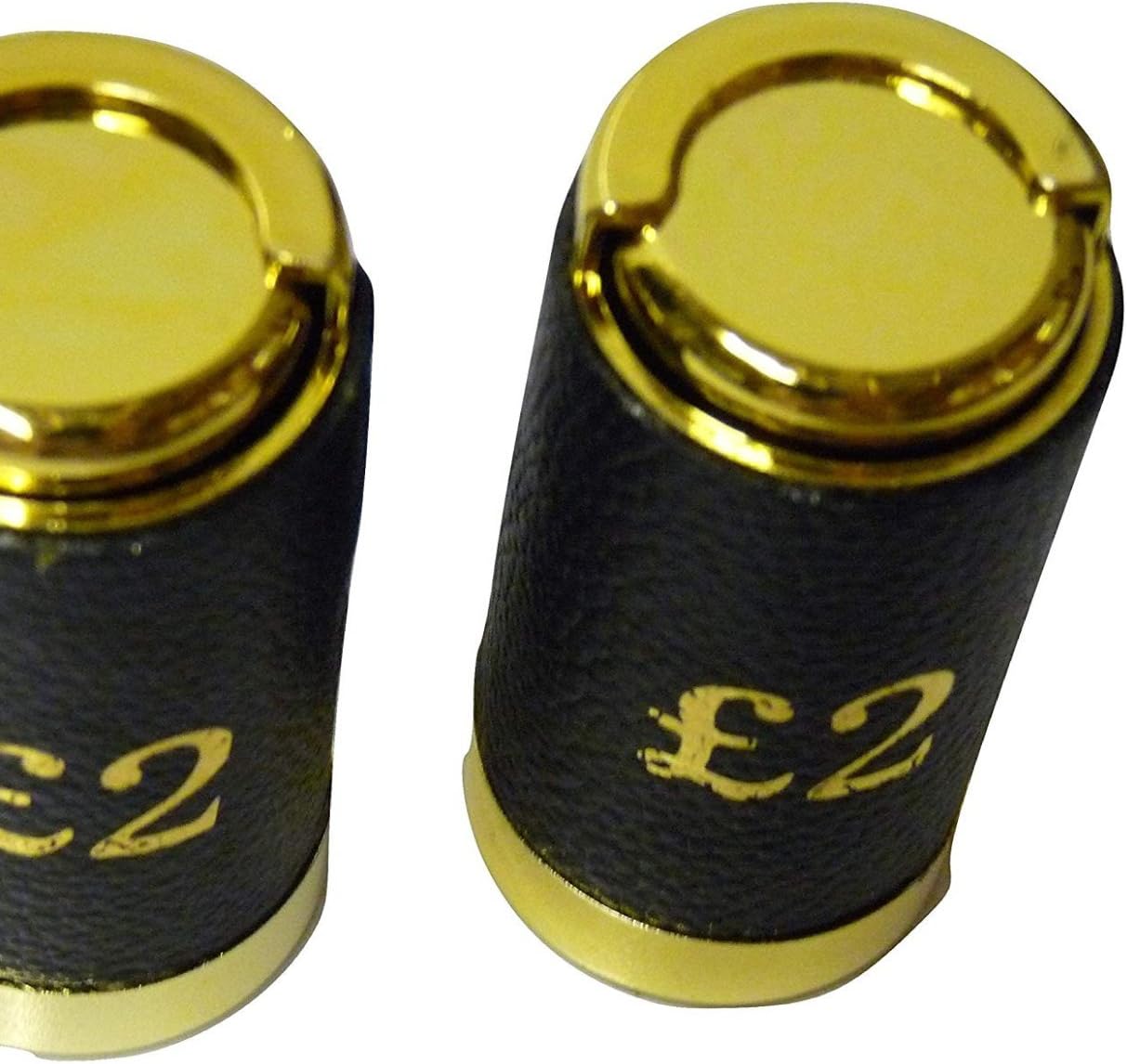 £1, £2 Coin Holder/Coin Tube/Holds New £1, £2 Coins/Leather Bound & Gold Gilt Finish (2 Pound Holder)