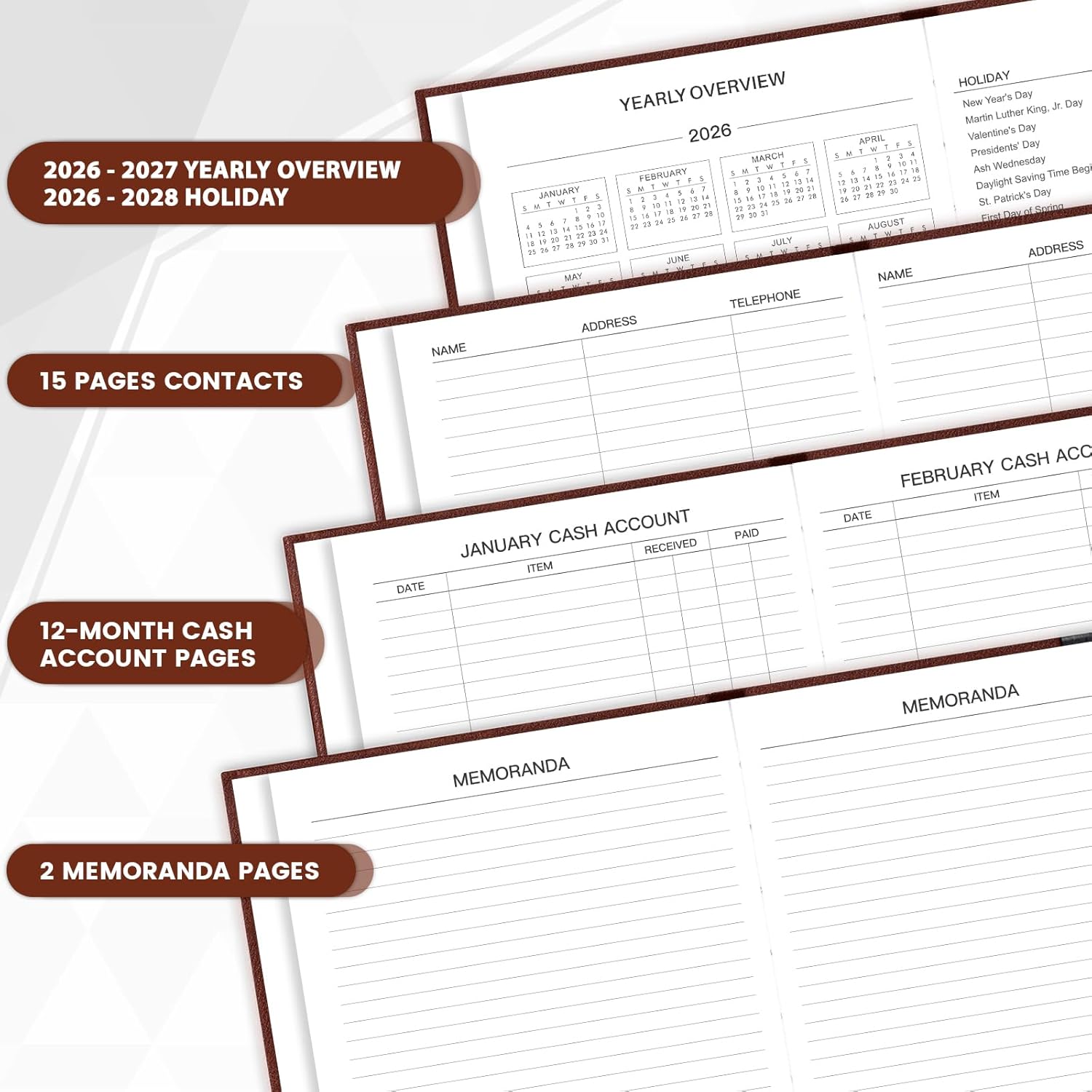 2026 Daily Planner - 2026 Daily Planner Full Page Per Day, Page A Day Calendar 2026, Jan. 2026 - Dec. 2026, 5.8" x 8.4", Agenda for 365 Days