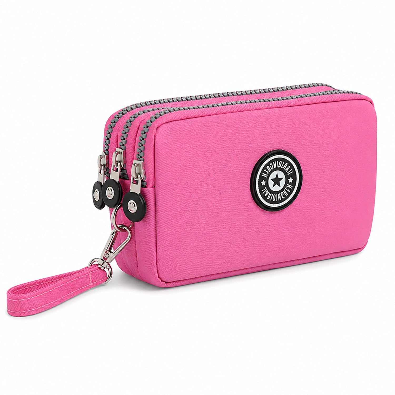 Women's Three-Zip Coin Purse Cosmetic Bag Mobile Phone Bag Hand Portable Bag Medium Bag Small Square Bag-image-10