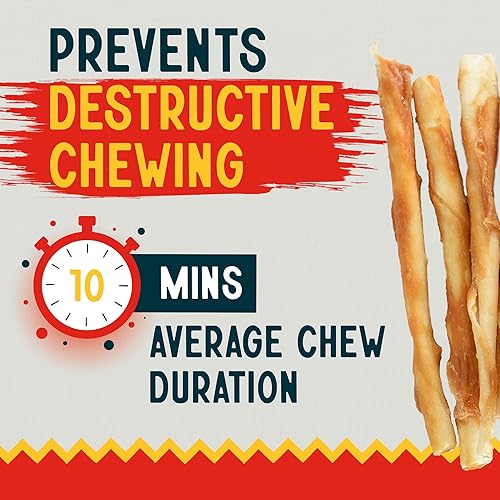Miniatura 4 de Canine Chews Juguete masticable para perros de 5 pulgadas, palitos giratorios cubiertos de pollo para perros y cachorros pequeños (paquete de 100)