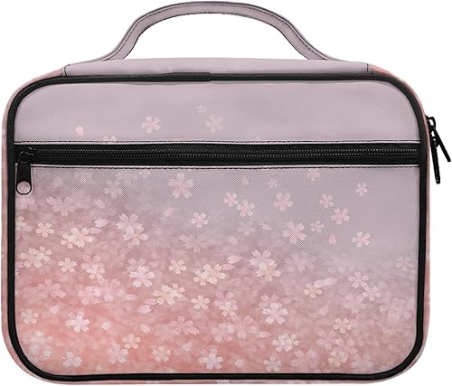 Vodetik Fundas de Biblia rosas para niñas y mujeres, funda de Biblia con diseño de flor de cerezo para hombres con bolsillo con cremallera y asa,