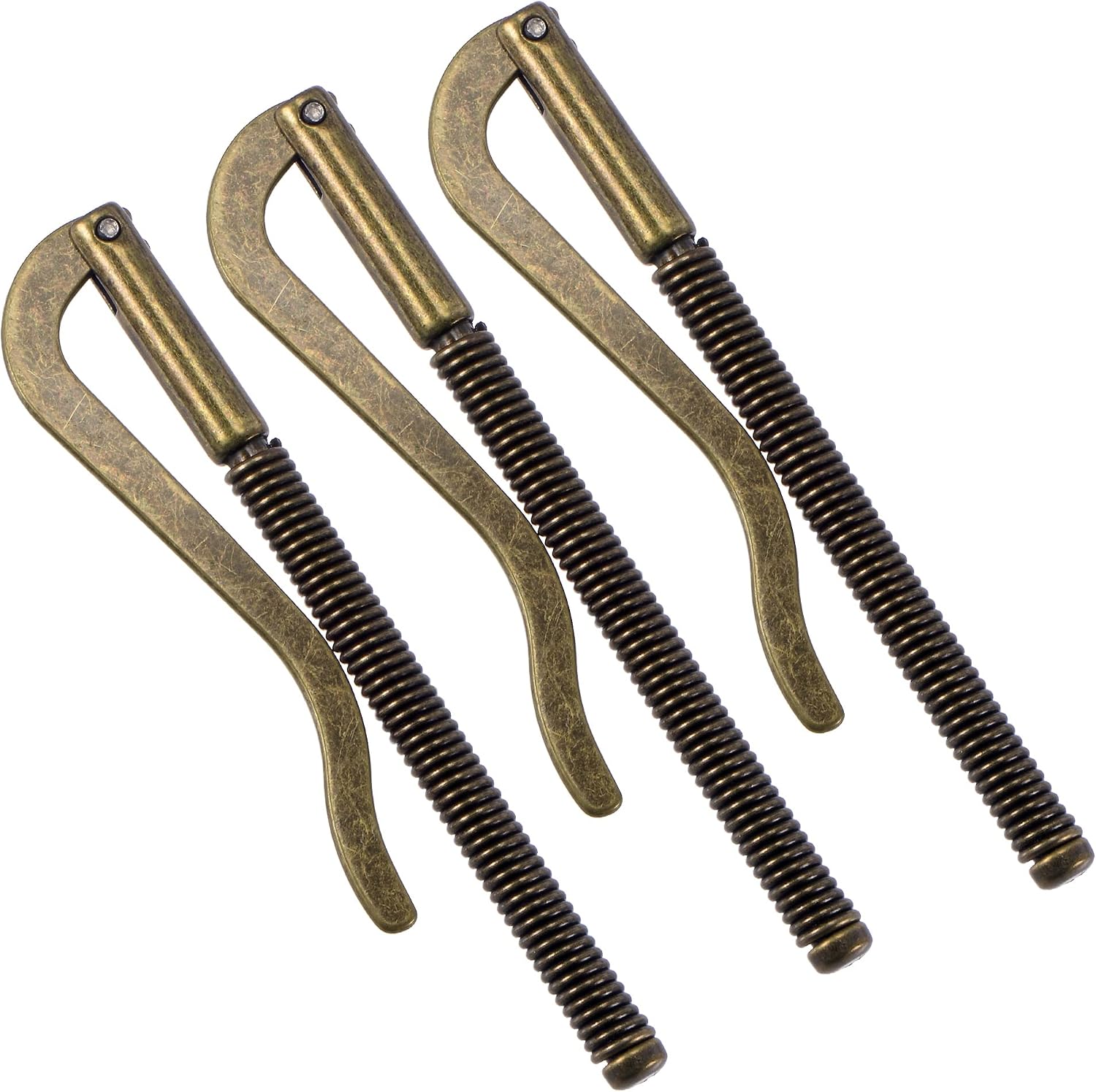 PATIKIL 75mm Spring Clip Bar, Metal Slim Open Coil Holder Clamp for Wallet Credit Card Leather Craft - 3 Pack (Bronze)