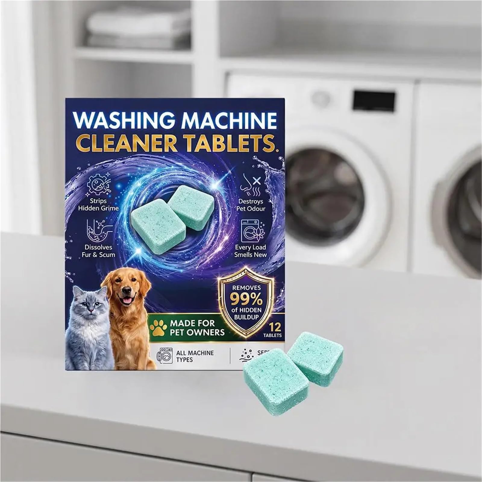washing machine cleaner tablets Waschmaschinenreiniger-Tabletten entfernen Tierhaare effizient(5Packs)