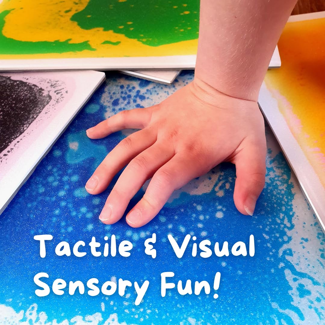 Liquid Sensory Floor Tiles, 6pc 30cm x 30cm, Interactive Autism Sensory Equipment - Image 2