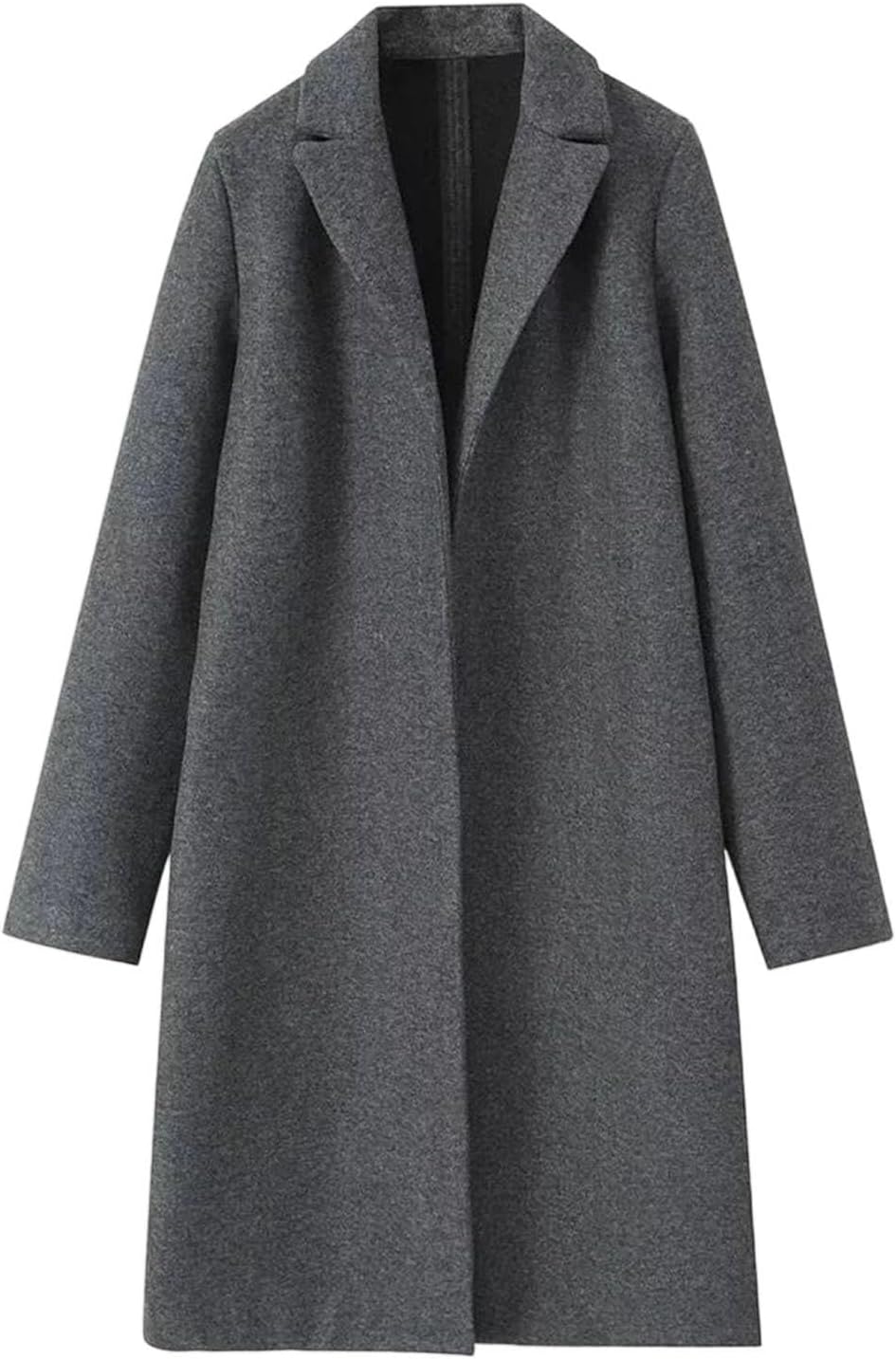 Women's Vintage X-Long Trench Coat Loose Fit Turn-Down Collar Full Sleeve Open Stitch Outerwear
