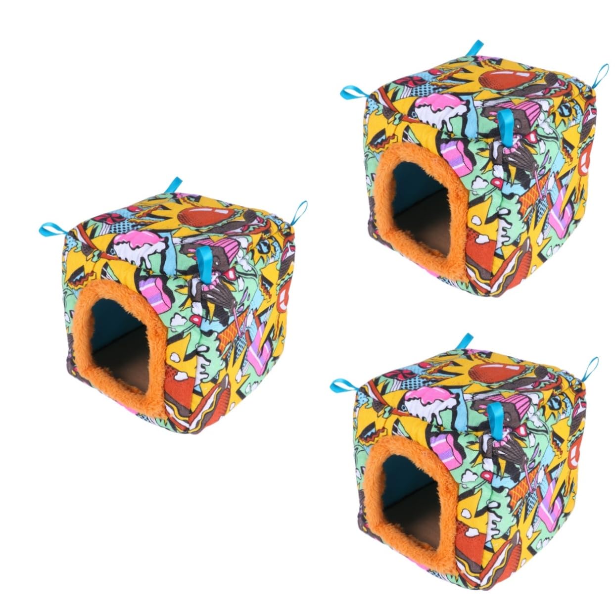 DOITOOL 3 Piezas Tienda Hamaca Nido De Pájaros Al Aire Libre Nido De Loros Casa Cálida para Hámster Tienda De Invierno Jaula De Hámster De Invierno Cama De Erizo Mini Mascota Largo Juguete