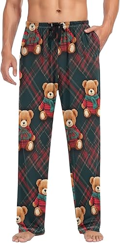 CHSIN Pantalones de pijama Kawaii Frog para hombre con bolsillos, pantalones de pijama para hombre, talla S