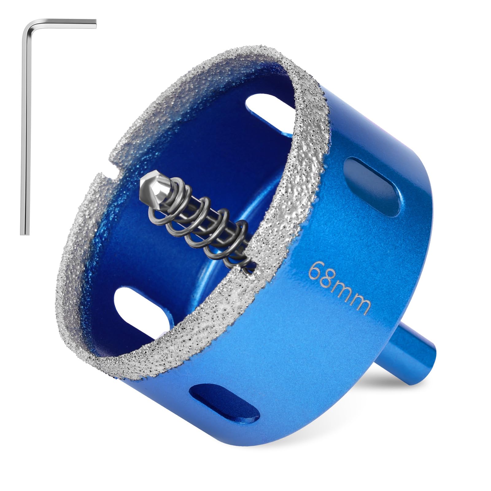 Flintronic Broca Diamante, 68mm Broca Diamante Porcelanico, Sierra de Campana de Diaman-te Soldada Al Vacío con Guía de Centrado, para Azulejos, Porcelana, Vidrio, Mármol y Cerámica