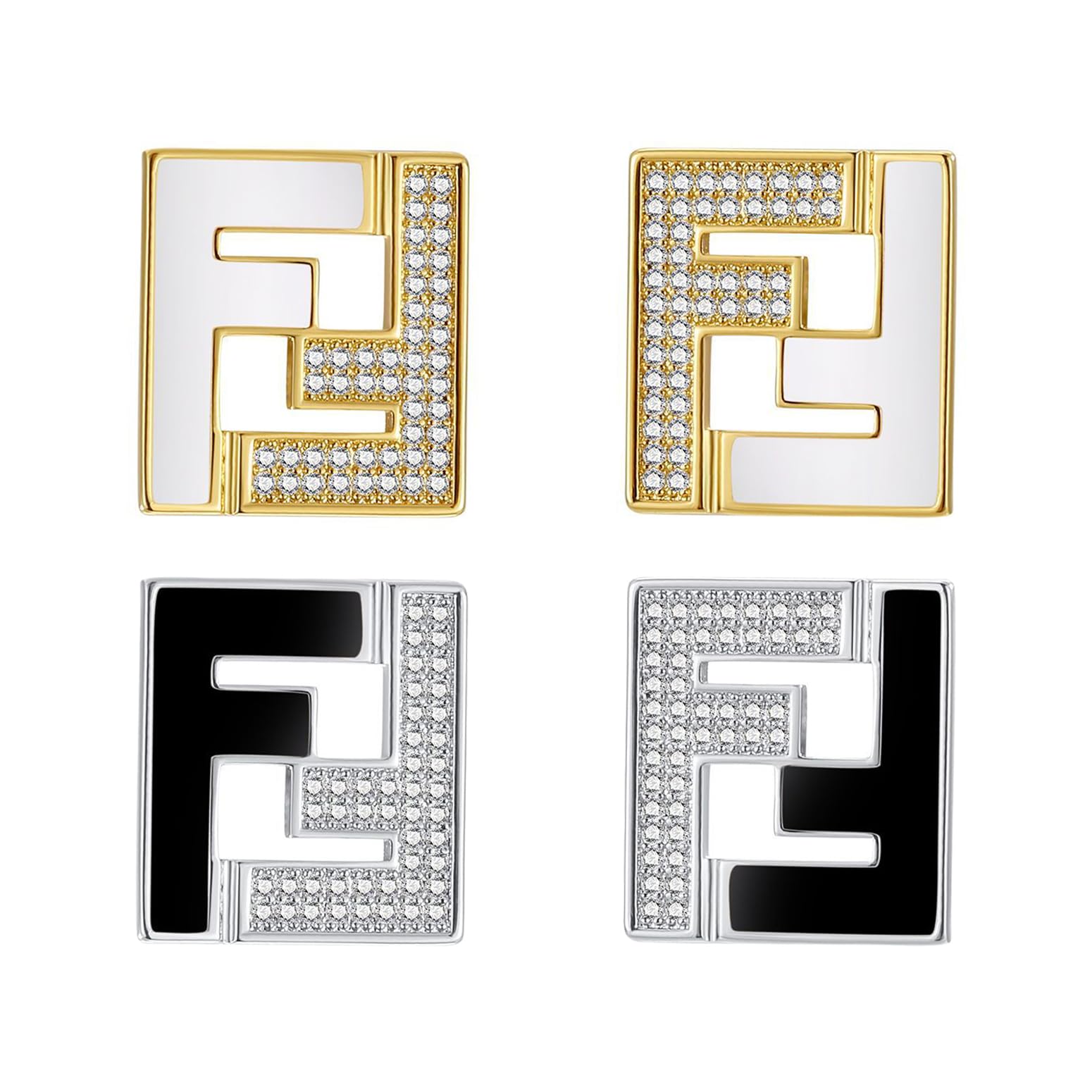 Luxurious Letter Women's Earrings, Luxury Fashionable Womens Stud Earrings - Elegant Mom Earrings, 18K Gold Personalized Earrings for Women Accessories for Any Occasion