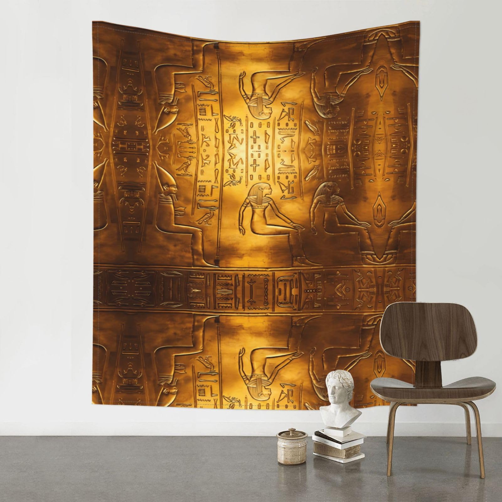 YYHHAOFA Egypt Hieroglyphics Prints 60x51in Wall Tapestry - Durable Polyester Throw Blanket for Dorm Decor, Beach Picnics & Versatile Room Layering