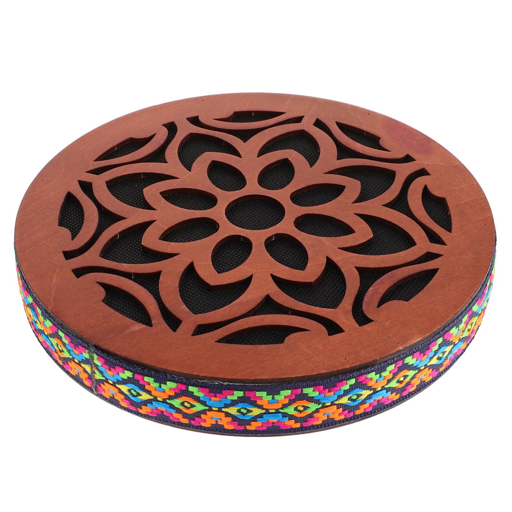 Tambor Oceánico de Mano de Madera 8 Pulgadas para Música Meditativa | Sonido Relajante del Agua, Instrumento de Percusión Étnica Portátil, Estilo Tradicional