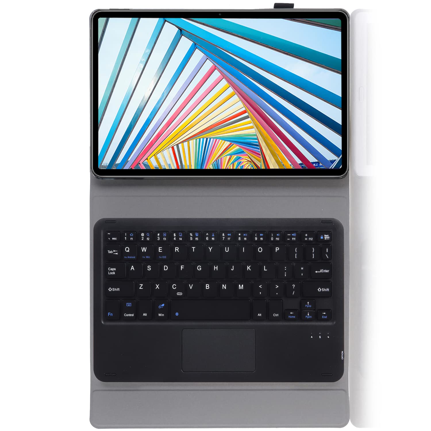 Bezprzewodowa klawiatura Bluetooth z pokrowcem do tabletu Lenovo Tab M10 Plus 3. generacji (TB125FU/TB128FU), etui z klawiaturą i myszą dotykową