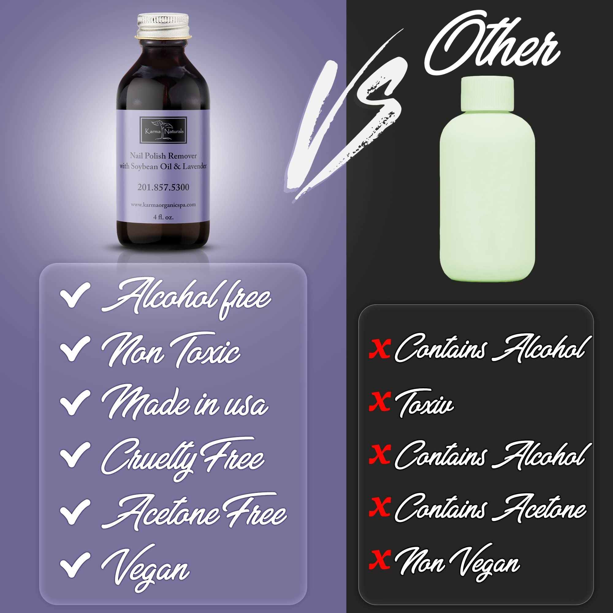 Unscented Nail Polish Remover with Amazing Nail Polish Remover Wipes & Lavender Remover