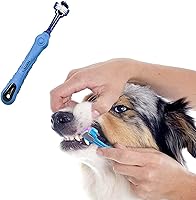 Vista 3 de Orgrimmar Cepillo de dientes de tres caras para mascotas, cepillo para perros y mascotas, para el mal aliento, sarro, cuidado de los dientes