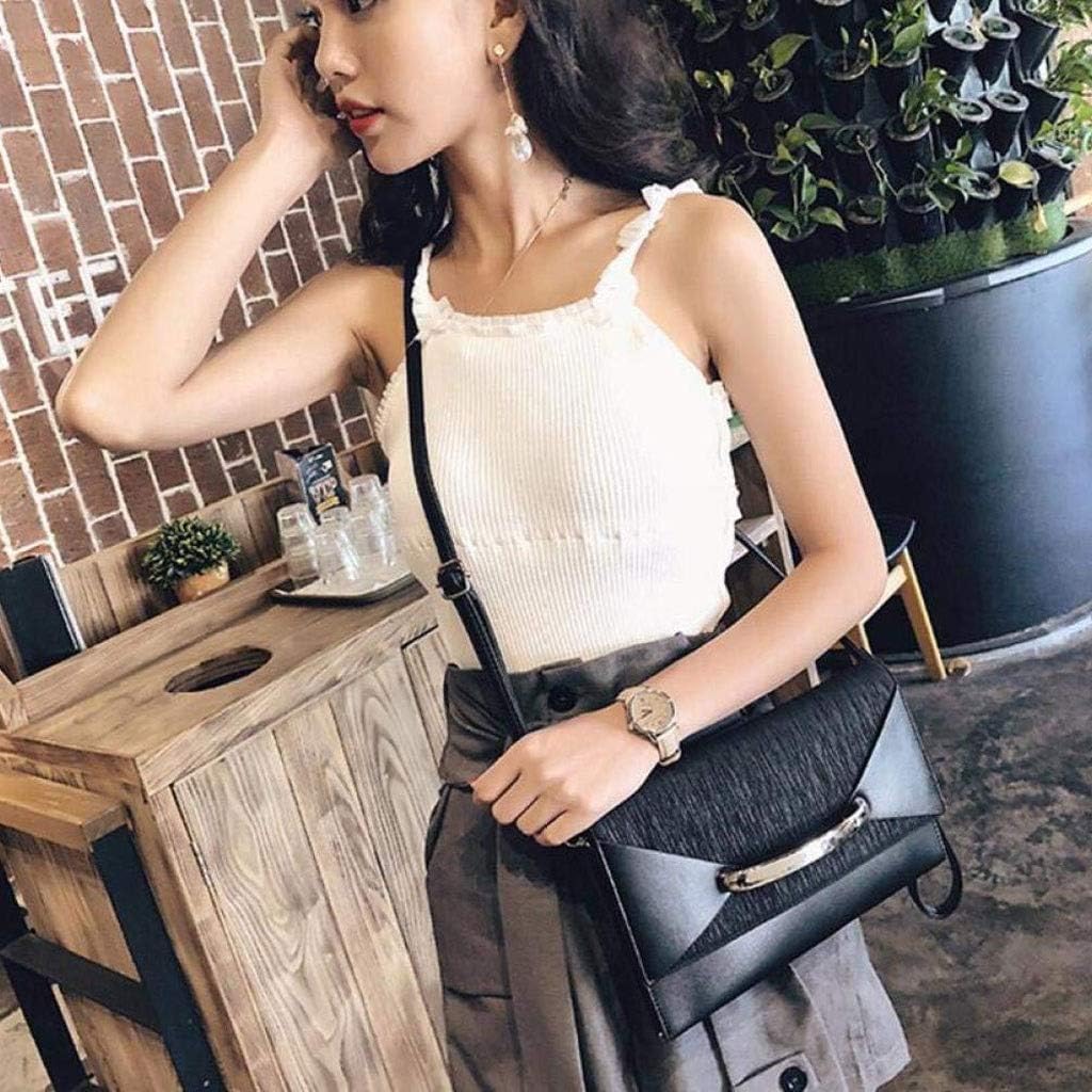 Simple Handbag，Stylish and Metal Temperament Ladies Clutch, Versatile Dinner Dual-Use Bag,Black