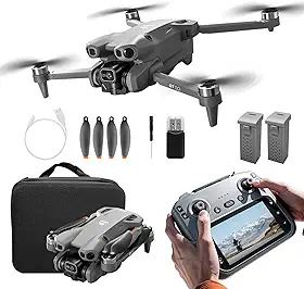 Drone Profissional GT50 Drone com Câmera 4K HD, 2,4 GHz, Desvio de Obstáculos, Fluxo Óptico, com Controle Remoto e 2 Baterias