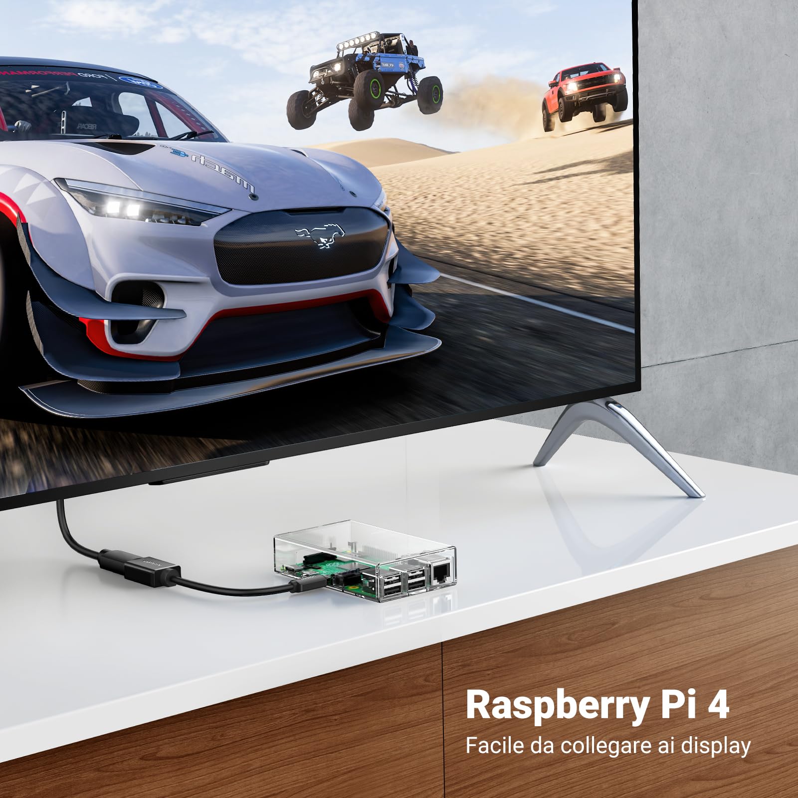 UGREEN Cavo Micro HDMI Maschio a HDMI Femmina 4K 3D Adattatore Micro HDMI a HDMI Supporta ARC Ethernet Compatibile Fotocamere Videocamera Cámara TV PC Laptop, 22CM
