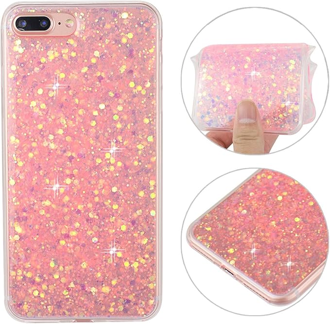 Iphone 8 Plus Bling Case Cover Rosa Schleife Sparkle Bling Glitter Soft Acrylic Tpu Bumper Phone Case Protective Shell Skin Cases Covers For Iphone 7 Plus Iphone 8 Plus Pink Amazon Co Uk