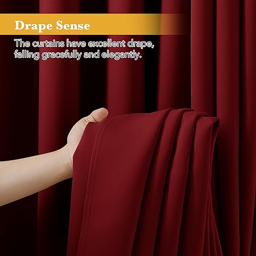 Miniatura 13 de RYB HOME Juego de 2 paneles de cortinas opacas grises de 63 pulgadas de largo, cortinas sólidas resistentes para oscurecer la habitación