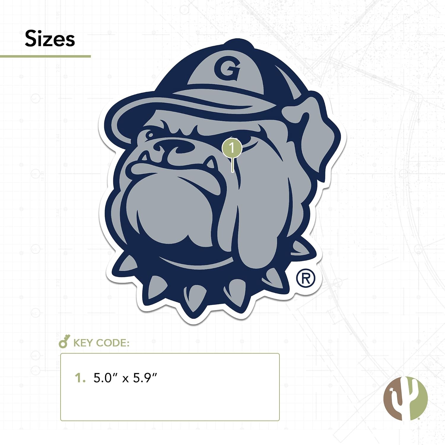 Desert Cactus Georgetown University Hoyas GU Vinyl Decal Laptop Water Bottle Car Scrapbook Sticker (IND D)
