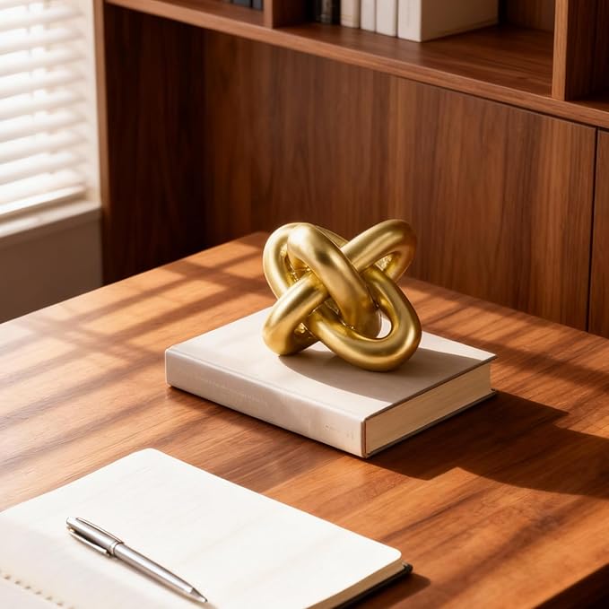 Estatua Dorada de Tres Nudos Decoración Hogar Resina miniatura 7