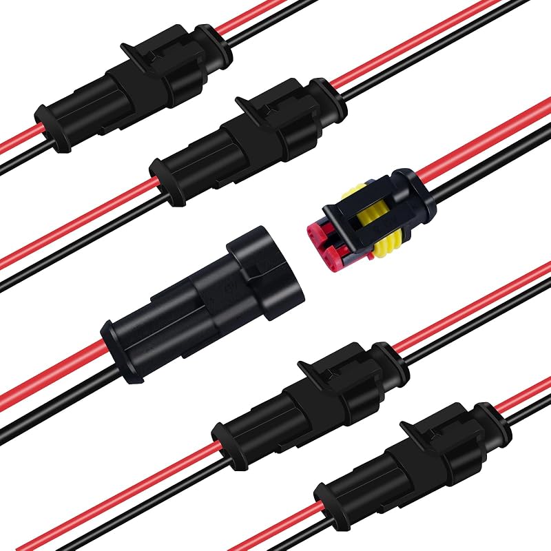 Conectores elétricos automotivos 2 pinos YGKSAA à prova d’água IP67 – Pacote com 5 conjuntos