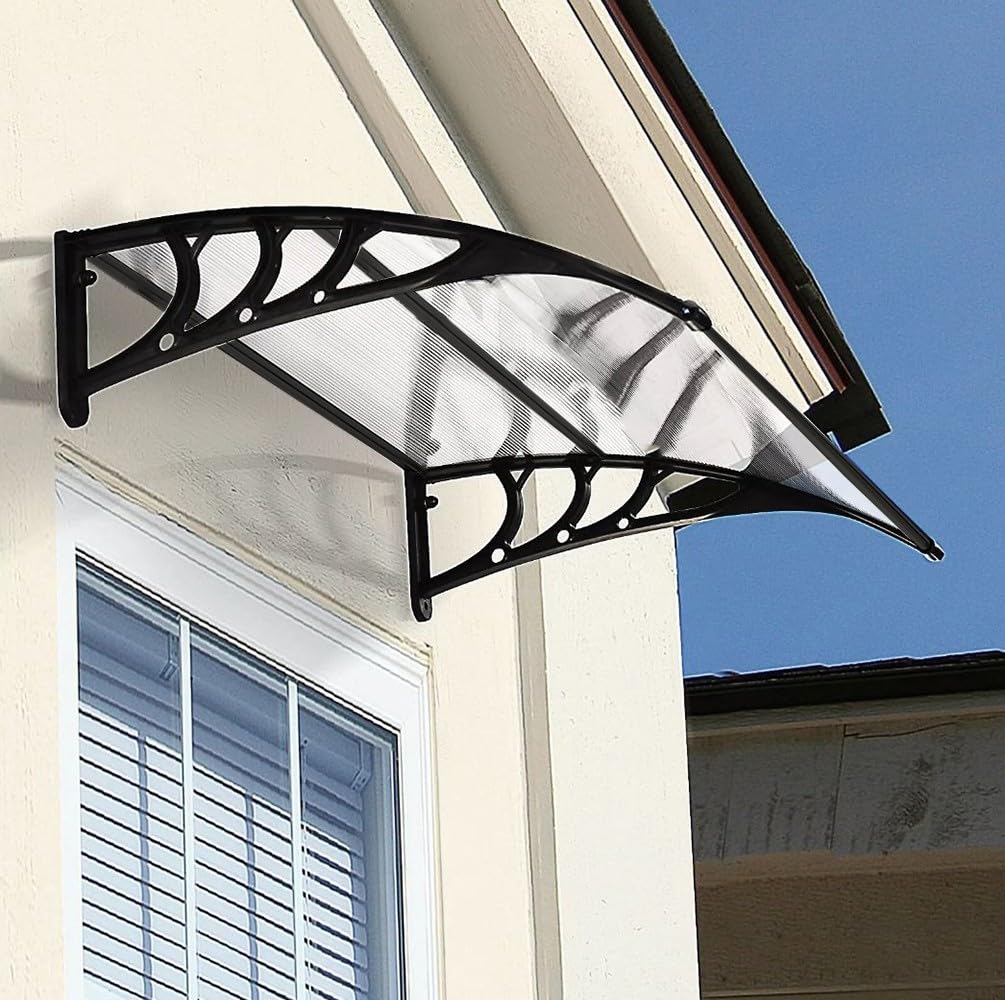 Pensilina Tettoia Modulare 150x100 Cm Tetto Copertura Porta Finestra Esterno Alveolare Trasparente