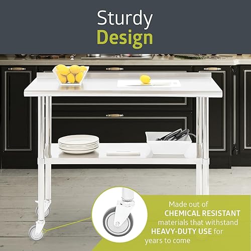 Miniatura 5 de Pearington Ruedas giratorias de mesa de trabajo de 4 pulgadas para mesas de preparación de cocina comerciales, ruedas de vástago de mesa de trabajo