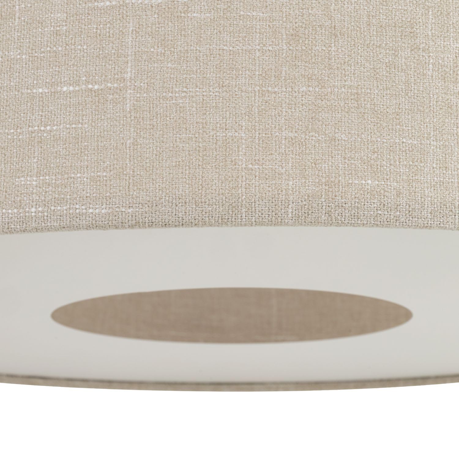 Licht-Erlebnisse Deckenleuchte Stahl Stoff Gold Creme Modern Wohnzimmer Schlafzimmer E27 rund gemütlich B:50 cm Deckenlampe Stoffschirm