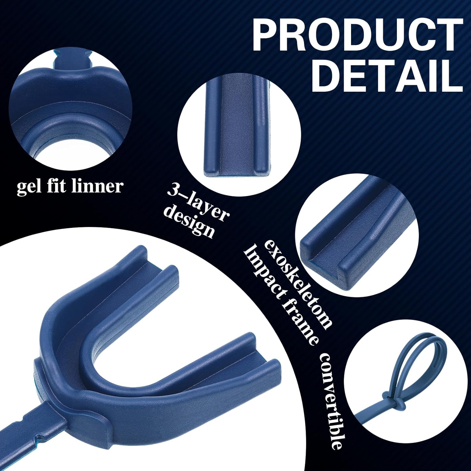 Seematn 40 Pcs Strapped Mouth Guard Bulk Football Mouthguard with Strap Youth Boxing Sports Mouthpieces Adult Mouthguard for Basketball Lacrosse Hockey Wrestling(Blue)