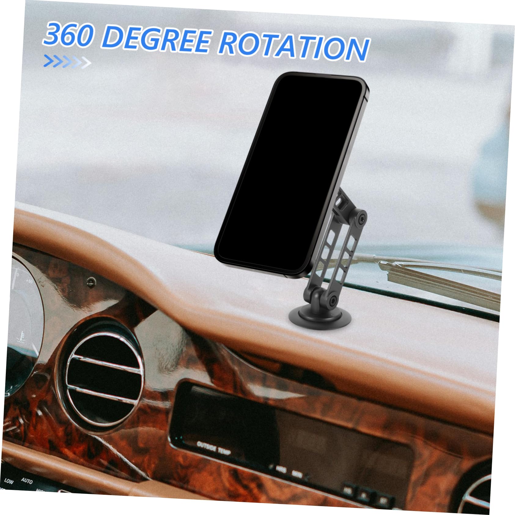 Supporto Magnetico per Telefono da Auto per Console Centrale Rotazione Gradi Supporto per Smartphone in Salvaspazio per Cruscotto
