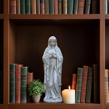 Virgin Mary Statue Catholic 15 H, Resin Religious Garden Statues Mother Mary Statue Praying Sculpture for Indoor Home Decor Outdoor Yard Patio Hallway