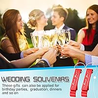 Vista 4 de Dandat 100 Piezas Llavero Abrebotellas a Granel Recuerdos de Boda de Agradecimiento para Invitados Abridor de Vino y Cerveza de Aluminio Grabado